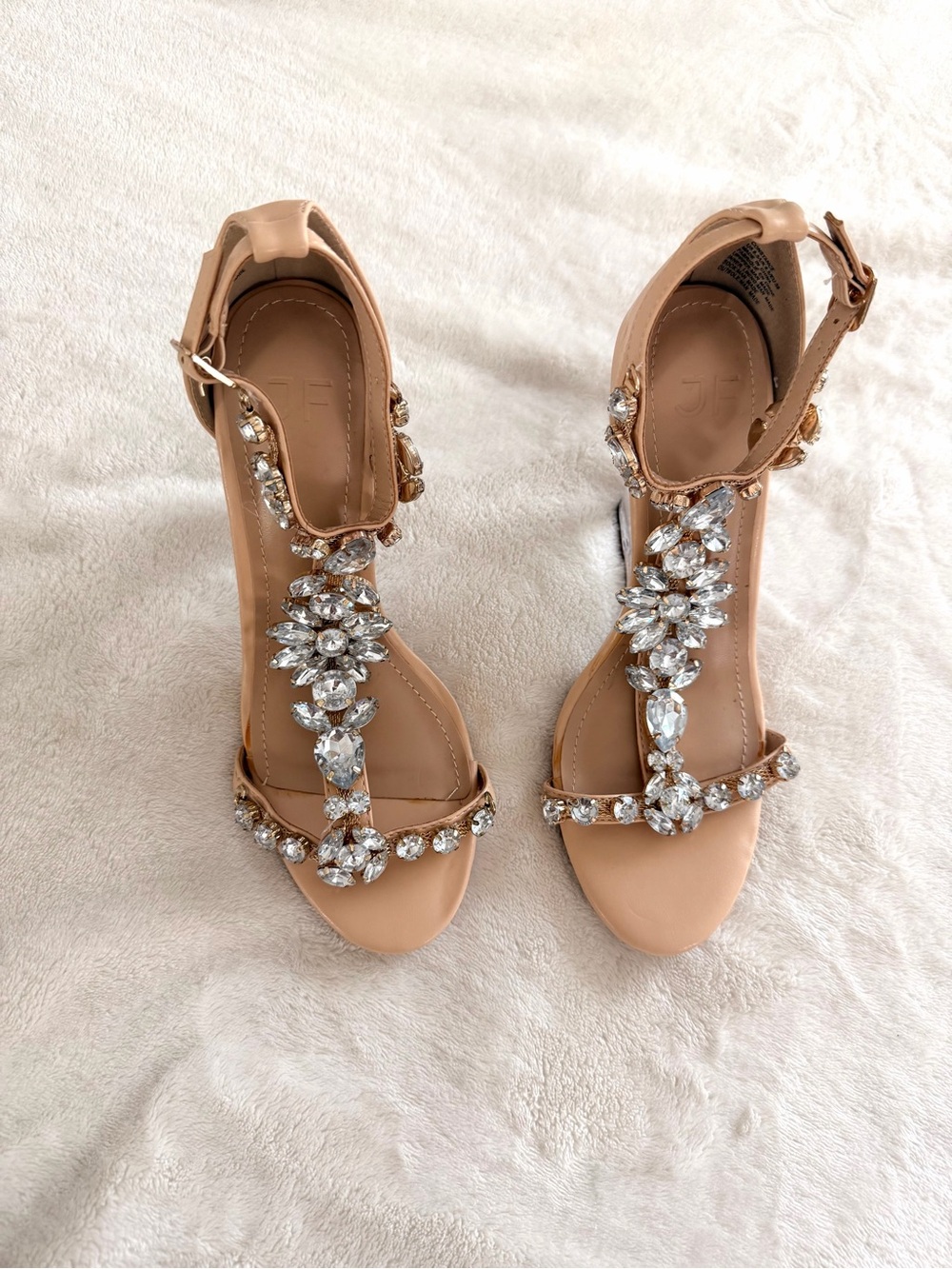 Nude Rhinestone Clear Wedge Heels ✨ Glam Bridal Vacation Statement Shoes